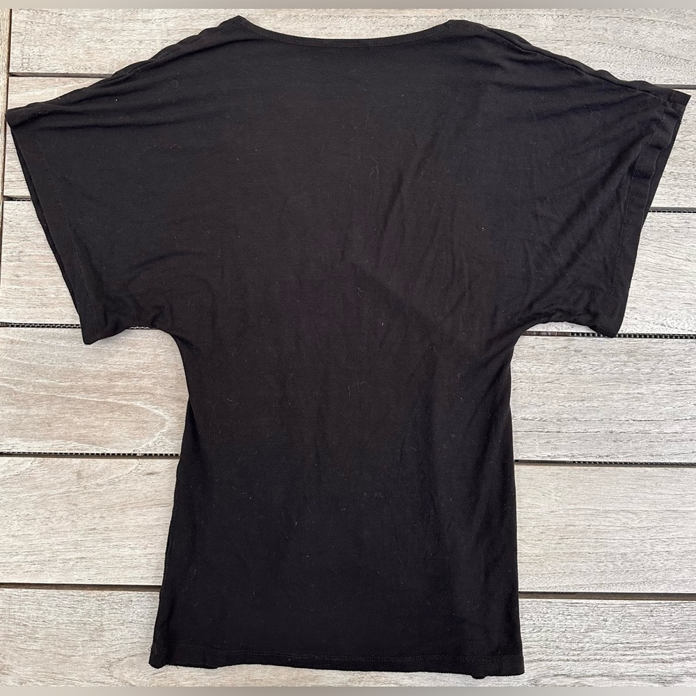 LADIES Theory Vintage Black Stretch Fitted Short Sleeve Blouse Shirt - Petite - Picture 4 of 11